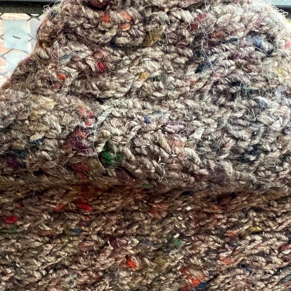 Polo Ralph Lauren Other - Polo Ralph Lauren Lambs Wool Blend Heavy Knit Multicolor Tan Scarf